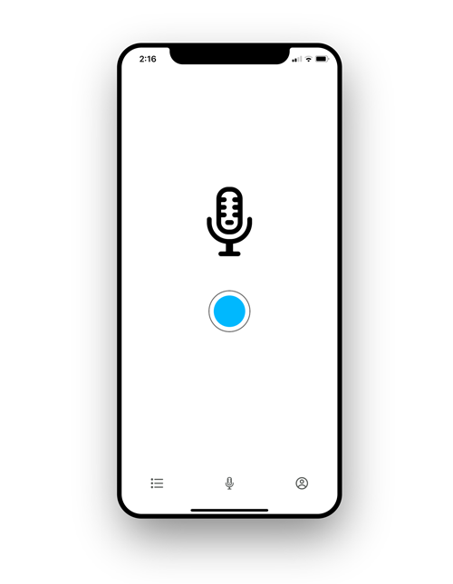 Dict8ion mobile app ready to record screen — tap to start doctor dictation on iOS and Android